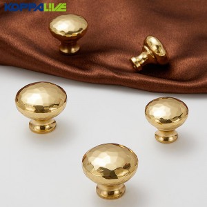 6323-H Solid Brass Hammered Mushroom Cabinet Knob